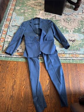 Crewcuts Boys' Slim Blue Suit Jacket and Pants